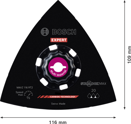 Bosch EXPERT lihvplaat MAVZ 116 RT2, karbiidkare 20.