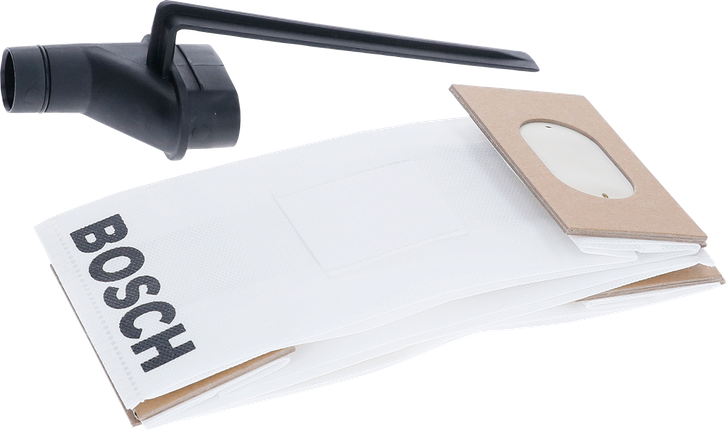 Bosch tolmukott ühendusdetailiga tõhusaks tolmu kogumiseks.