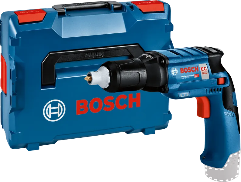 Bosch GTB 12V-11 akuga kipsplaadi kruvikeeraja koos kohvriga.