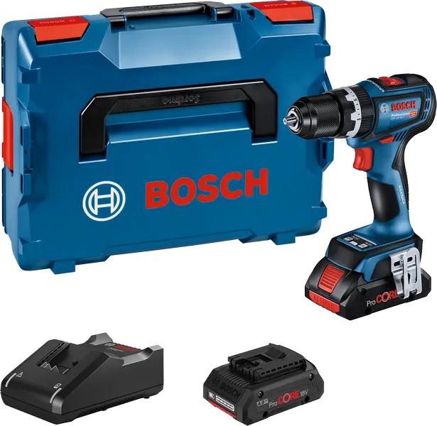Bosch GSB 18V-90 C akuga puurkomplekt koos kohvriga.