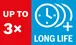 Object #200389030: Icon_Benefit_LongLife_UpTo3x_WithoutAsterisk_Horizontal