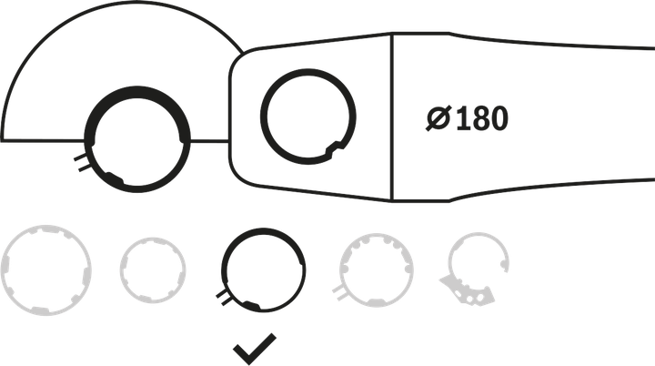 Bosch kombineeritud kaitse 180 mm nurklihvija kruvikinnitusele.