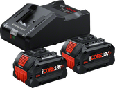 Bosch GAL 18V-160 laadija kahe ProCORE18V+ 8Ah akuga.