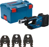 Bosch 18V-19 presstööriistade komplekt koos kandekotiga ja lõugadega.