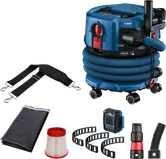 Bosch GAS 18V-12 akuga märg-kuivtolmuimeja koos lisatarvikutega.