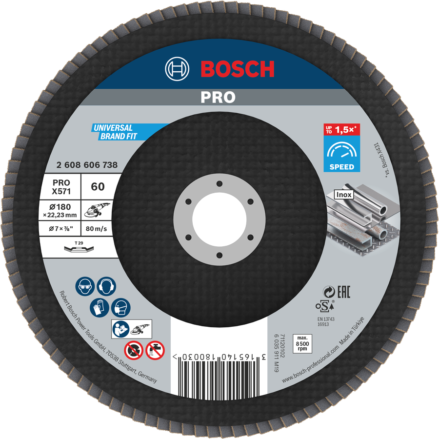 Bosch PRO X571 lamellketas 180mm G60 metalli lihvimiseks.