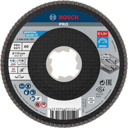 Bosch PRO X571 lamelllihvketas nurga all 115 mm G80 X-Lock.