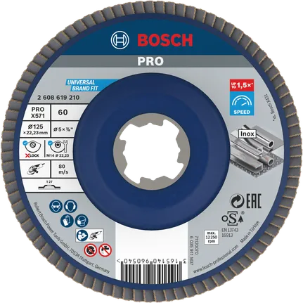 Bosch PRO X571 lamellketas 125mm G60 X-Lock roostevabale terasele.