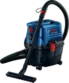 Bosch GAS 15 PS märg-kuivtolmuimeja voolikuga.