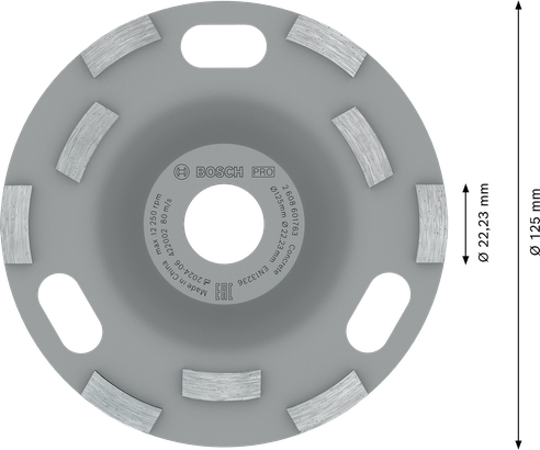 Bosch PRO betooni lihvimispea, läbimõõt 125 mm.