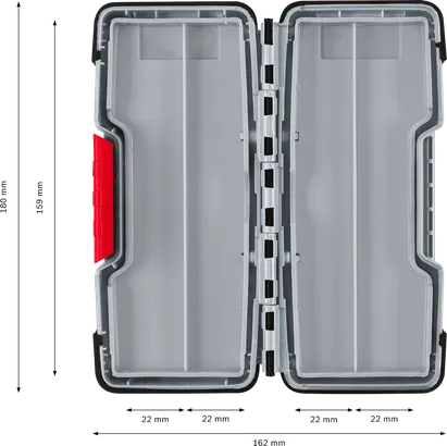 Bosch PRO Tough Box Väike tarvikute kohver, kõrgus 210 mm.