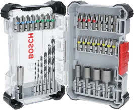 Bosch 35-osaline eriti kõva kruvikeeraja ja HSS-puuritera komplekt.