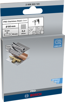 Bosch PRO roostevabast terasest puhastraadist lihvketas 80×0,2 mm.