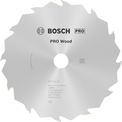 Bosch PRO puiduketasae tera 165 mm 12 hammast.