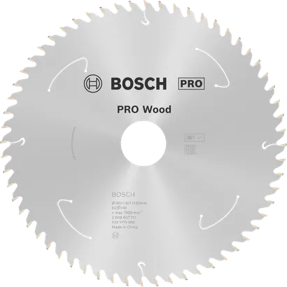 Bosch PRO Wood ringsae tera 190 mm T60 akusaagidele.