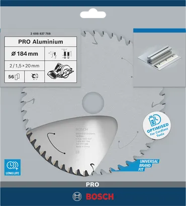 Bosch PRO alumiiniumist 184×2×20 mm ringsaeleht.