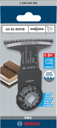 Bosch PRO AII 65 BSPIB multitööriista tera 65×40 mm.