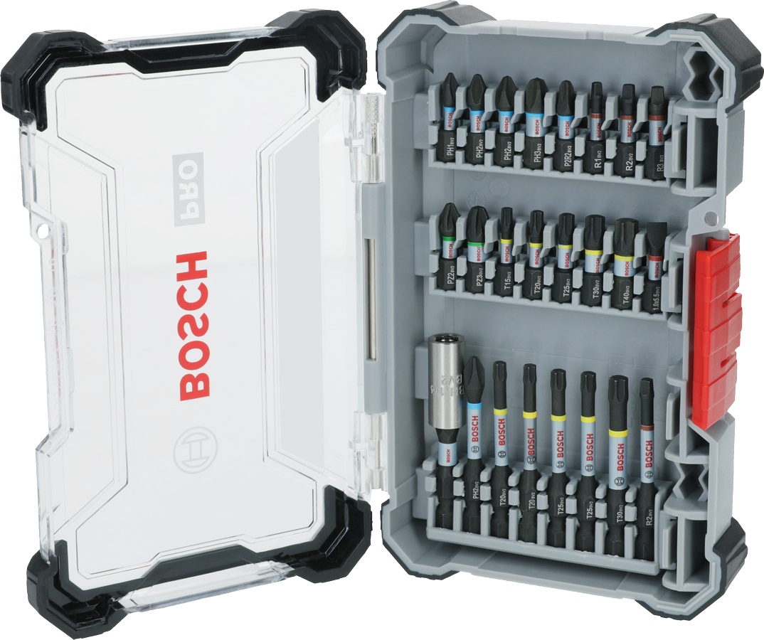 Bosch PRO löökkruvikeeraja bittide komplekt 24 osa hoiukarbis.