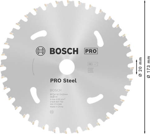 Bosch PRO Steel ringsae tera 173 mm akusaagidele.