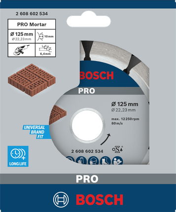 Bosch PRO Mortar teemantketas 125 × 22,23 mm.