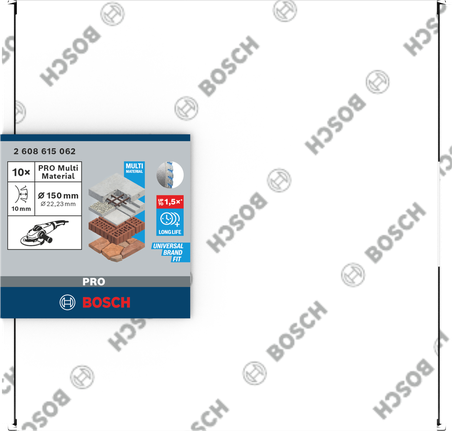 Bosch PRO Multi Material teemantlõikeketas 150 × 22,23 mm.