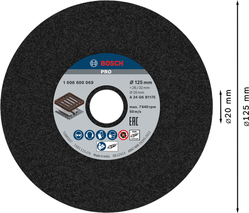 Bosch PRO metallilihvketas 125 x 26 x 20 mm.