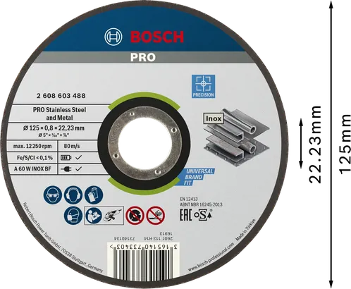 Bosch PRO roostevabast terasest ja metalli lõikeketas 125 mm.