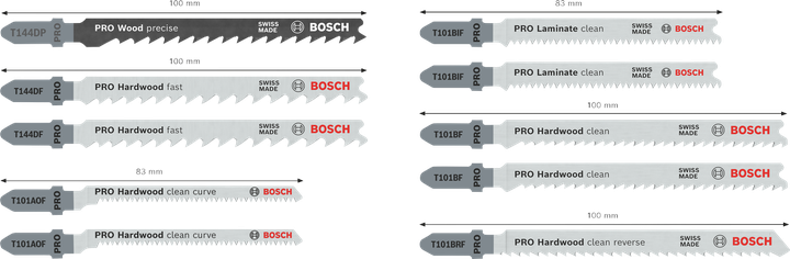 Bosch PRO tikksae terade komplekt lehtpuidule ja laminaadile, 10 osa.