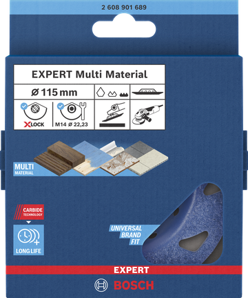 Bosch EXPERT Multi Material kõvakattega lihvpea 115 mm.