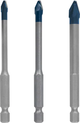 Bosch EXPERT HEX-9 kõvade keraamiliste puuriterade komplekt, kolm suurust.