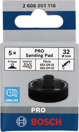 Bosch PRO lihvtald 32 mm, keskmise suurusega, takjakinnitusega.