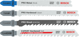 Bosch PRO puidu- ja metallikomplekt, 15 osalist tikksae tera.