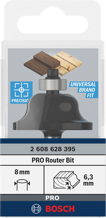 Bosch PRO Roman Ogee freesitera 8 mm varrega ja 6,3 mm raadiusega.