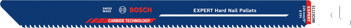 Bosch EXPERT kõvade naelte ja kaubaaluste saeleht karbiidist hammastega.
