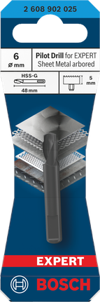 Bosch eelpuur EXPERT lehtmetallile 6 mm.