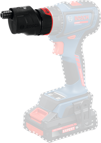 Bosch GFA 18-E FlexiClick adapter akuga puuridele.