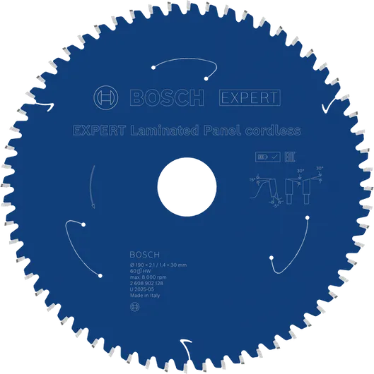 Bosch EXPERT lamineeritud paneelide akuga saeleht, T60.