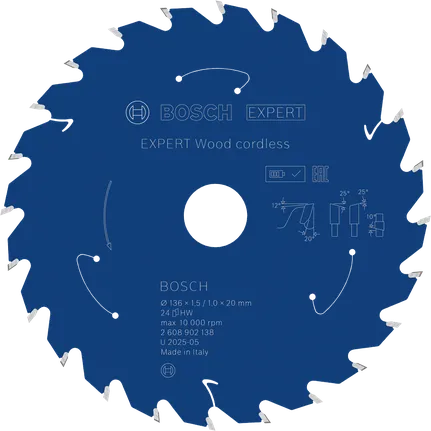 Bosch EXPERT puidu akuga ringsae tera 136 mm T24.