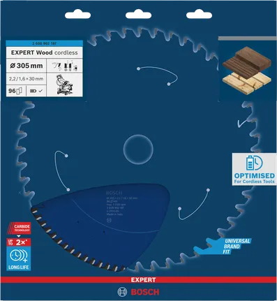 Bosch EXPERT Wood akuga ringsae tera 305mm T96.