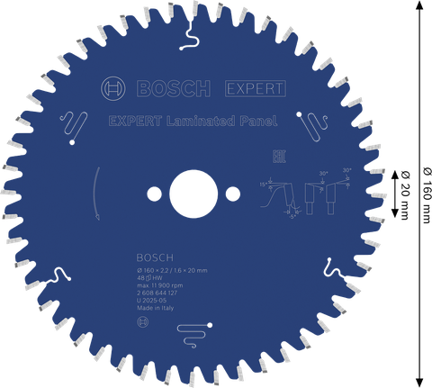 Bosch EXPERT lamineeritud paneelide ringsae tera 160 mm T48.