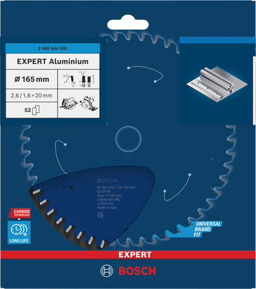Bosch Expert alumiiniumist ringsae tera 165×2,6/1,6×20 mm T52.