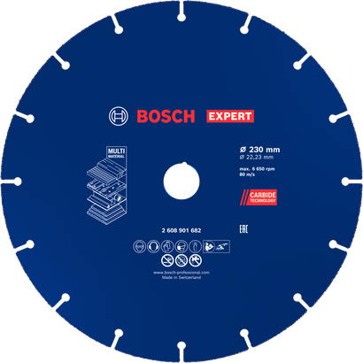 Bosch EXPERT Multi Material kõvasulamlõikeketas, 230 mm.