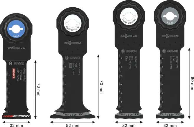 Bosch vastupidav komplekt, 4 tk võnkuvat multitööriista tera.