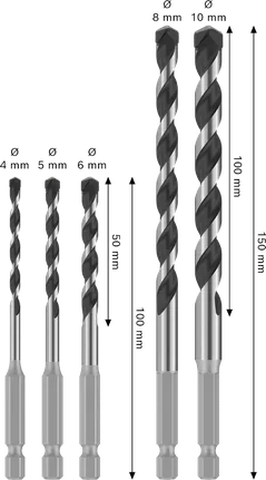 Bosch PRO HEX-5 puuriterade komplekt, 5 suurust kuuskantvarrega.