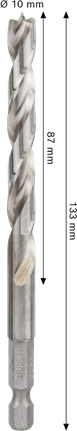 Bosch PRO puidule mõeldud HSS-teraga puuritera 10 mm.
