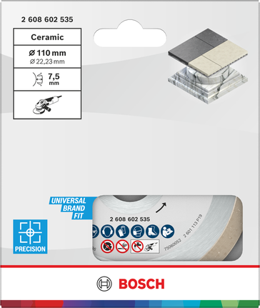 Bosch keraamiline lõikeketas 110 mm täpseks plaatide töötlemiseks.