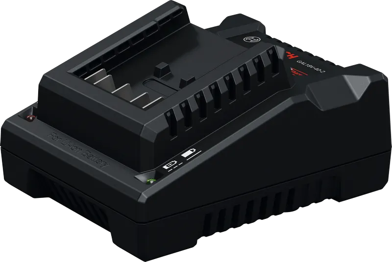 Bosch GAL 18V-40 akulaadija olekuindikaatoriga.