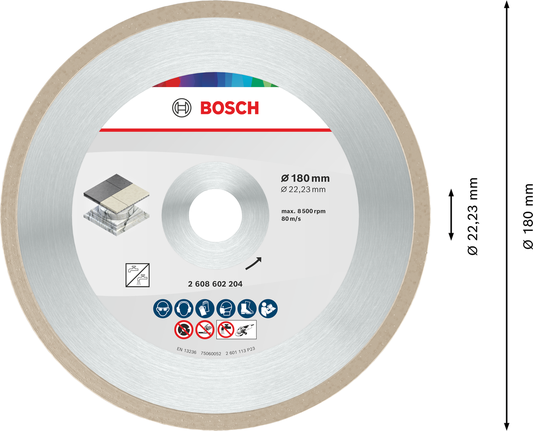 Bosch keraamiline lõikeketas 180 mm plaatide töötlemiseks.