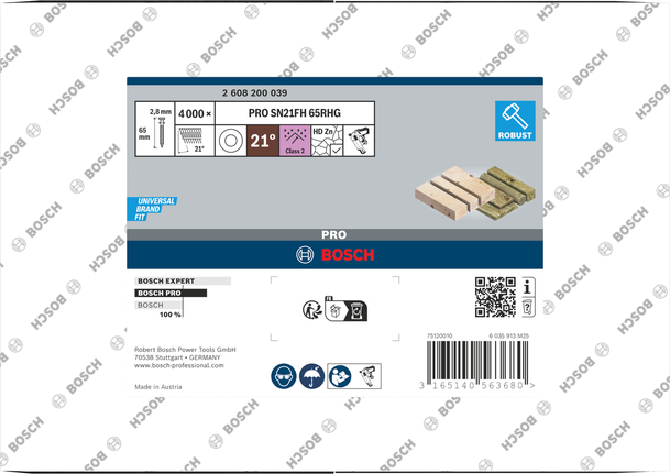 Bosch PRO SN21FH 65RHG 21° liistakud puidule.
