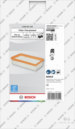 Bosch lame volditud filter GAS12-25LS tolmuimejale.